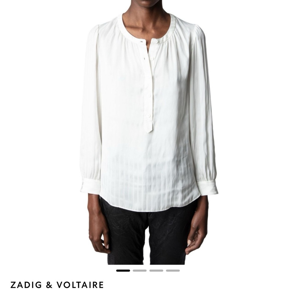 Zadig & Voltaire Raye Blouse with Mandarin Collar in small